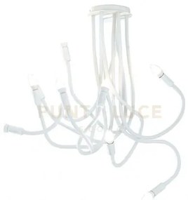 Plafoniera lover bianca 9 luci attacco e14 20x20x100cm in metallo e...