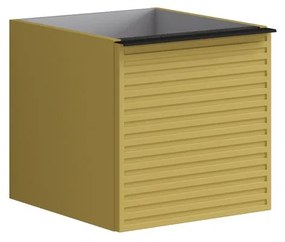 Struttura semi colonna da bagno Pixel2 cassetti laccato opaco giallo sole L 40 x H 40 x P 45.5 cm