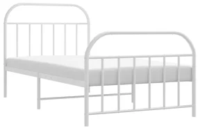 Giroletto con testiera e pediera metallo bianco 107x203 cm