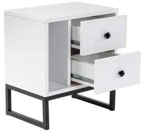 Comodino GLIMMER 50x45,2 cm bianco/nero