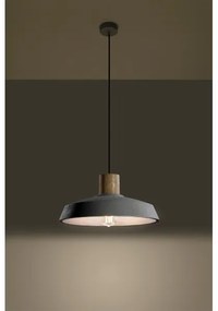 Sollux SL.0282 - Lampadario a sospensione con filo AFRA 1xE27/60W/230V grigio/legno naturale