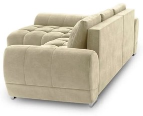 Divano letto angolare beige con rivestimento in velluto, angolo sinistro Nuage - Windsor &amp; Co Sofas