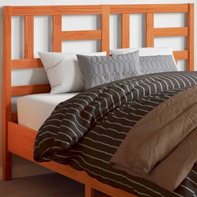 Testiera Marrone Cera 135 Cm İn Legno Massello Di Pino /