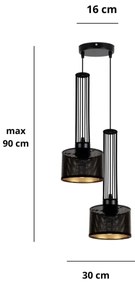 Lampadario a sospensione con filo ELIS 2xE27/60W/230V diametro 30 cm