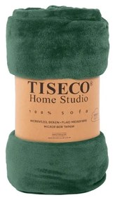 Copriletto in micropile verde scuro per letto matrimoniale 220x240 cm Cosy - Tiseco Home Studio