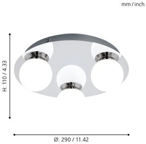 Eglo 94629 - Lampada LED da bagno MOSIANO 3xLED/3,3W/230V