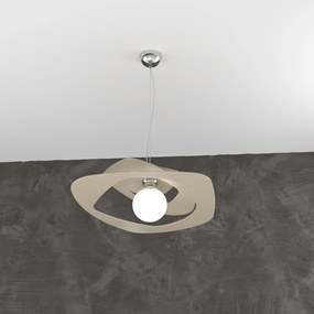 Sospensione Moderna Warped Metallo Sabbia 1 Luce E27 D.50Cm