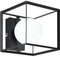 Applique In Metallo Industrial Cube Nero 1 Luce