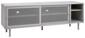 Mobile TV grigio in metallo 160x55x45 cm Veep – Unique Furniture