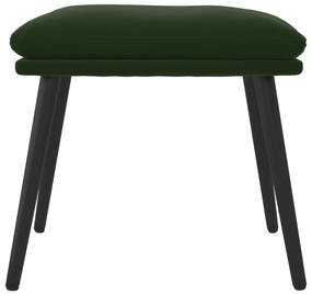 Poggiapiedi verde scuro 45x29,5x35 cm in velluto
