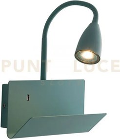 Applique a parete gulp flessibile verde con usb 2a 1 luce attacco g...