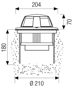 Apparecchio da incasso a terra per illuminazione di esterni Gx53 6,5w 4000K