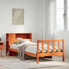 Letto libreria senza materasso marrone cera 90x190 cm in pino