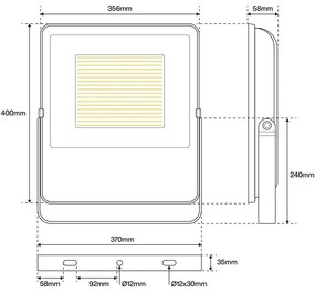 Proiettore LED 200W IP65 145lm/W Colore Bianco Naturale 4.000K