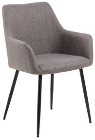 VERA Taupe Grigio Chiaro (tessuto Basel 34) - MODERNA SEDIA IMBOTTITA PER SOGGIORNO/SALA DA PRANZO LOFT