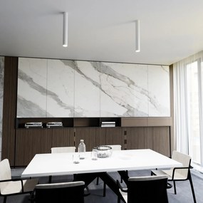 Plafoniera Moderna Faretto Marduk 1 Luce Acciaio Bianco 45 Cm