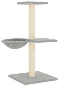 Albero per gatti con tiragraffi in sisal grigio chiaro 72 cm