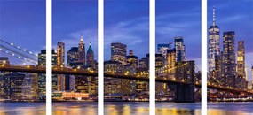 Quadri 5 pezzi – Ponte affascinante a Brooklyn