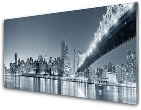 Quadro acrilico Architettura del ponte della città 100x50 cm