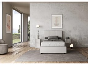 Letto con rete imbottito 120x190 similpelle bianco Mika