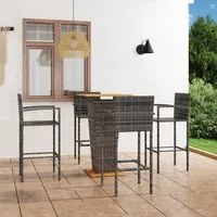 Set Bar da Giardino 5 pz Grigio 3064867