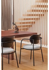 Sedia da pranzo nera e grigia in frassino Eclipse - Teulat