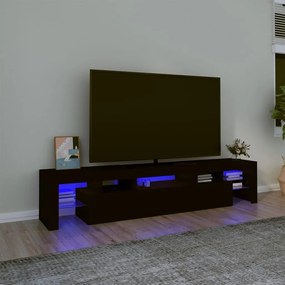 Mobile Porta Tv Con Luci Led Nero 200x36,5x40 Cm /