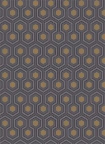 Cole & Son Carta da parati Hicks' Hexagon - Grey/ Bronze