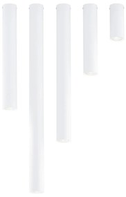 Plafoniera Moderna Faretto Tecno 1 Luce Acciaio Bianco 80 Cm