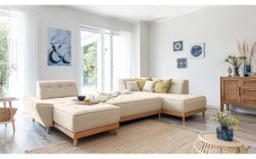 Divano letto angolare beige (angolo destro/"U") Dazzling Daisy - Miuform