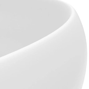Lavandino Lusso Rotondo Bianco Opaco 40x15 cm in Ceramica