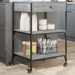 Carrello Da Cucina Grigio Sonoma 60x48x89,5cm Legno Multistrato /