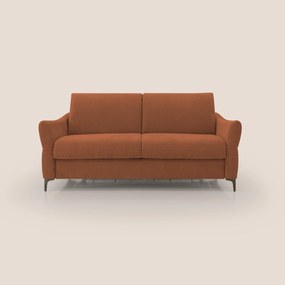 Dalia divano letto con materasso H18 cm e piedi alti in raffinato tessuto smacchiabile T17