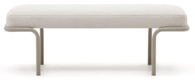 Kave Home - Panca Compo in ciniglia beige e telaio in metallo grigio 130 cm