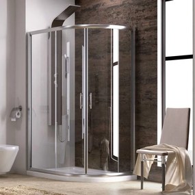 Box doccia stondato 100x80cm vetro trasparente KAM-K270 - KAMALU