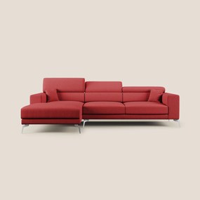 Blade Divano moderno angolare con poggiatesta reclinabili in tessuto impermeabile simil-cotone T13