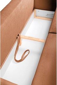 Divano marrone allungabile/con contenitore con rivestimento in velluto a coste 215 cm Bjork – Bonami Selection