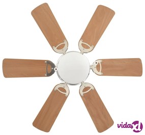 vidaXL Ventilatore da Soffitto Decorato con Luce 82 cm Marrone Chiaro