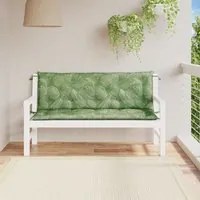 Cuscini Panca Giardino 2 pz Motivo a Foglie 150x50x7 cm Tessuto 361713