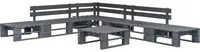 Set Salotto da Giardino 6 pz Pallet in Legno Grigio 276318