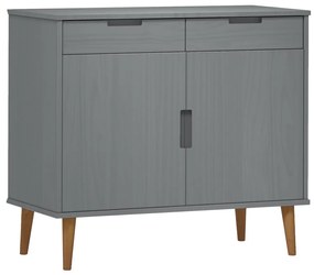 Credenza molde grigia 90x40x80 cm in legno massello di pino