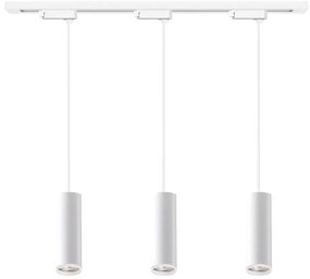 Lampada a sospensione con cavo per sistema a binario PIPE 3xGU10/10W/230V bianca