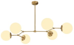 Lampadario color ottone con paralume in vetro Damar – Opviq lights