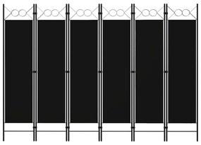 Paravento A 6 Pannelli Nero 240x180 Cm /
