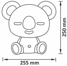 Lampada notturna per bambini a LED RGBW Dimmerabile 2,5W/230V koala bianco
