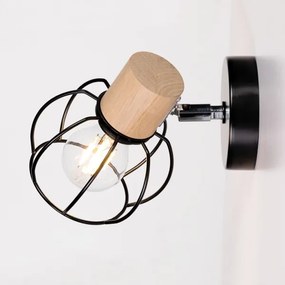 Spot-Light 26114104 - Faretto da parete PHIPHI 1xE27/60W/230V quercia