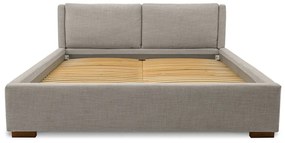 Letto matrimoniale imbottito grigio chiaro con doghe in legno 180x200 cm Dreamer - Scandic