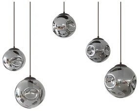 Valentina 5 Oval Lampada a Sospensione Smoked Grey/Coffee - Lindby