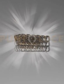 Giogali applique a parete 2 cristallo fume' e bronzo opaco 2 luci a...