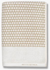 Asciugamano in cotone bianco e beige 70x140 cm Grid - Mette Ditmer Denmark